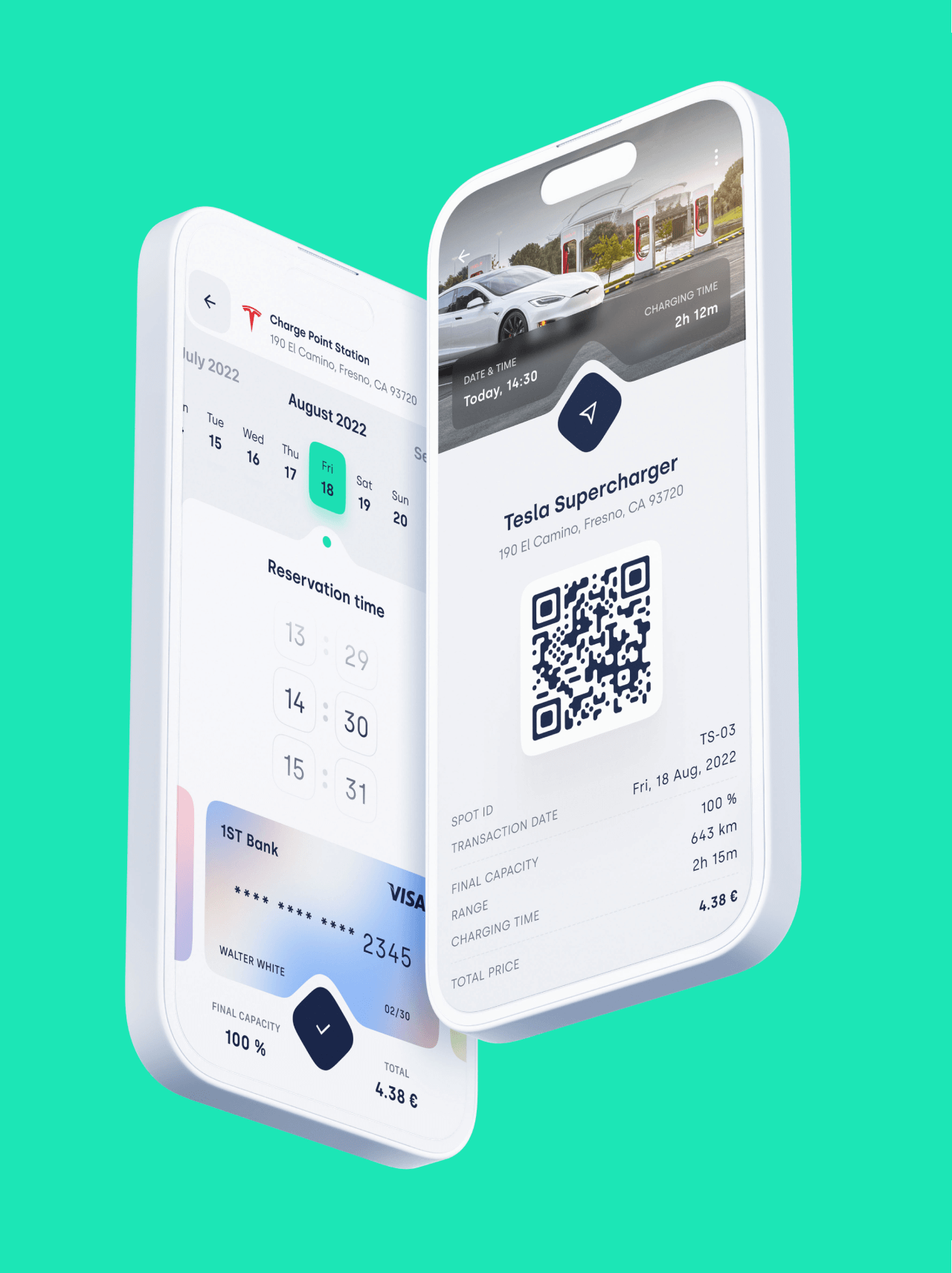 two mockups showing EasyParking app